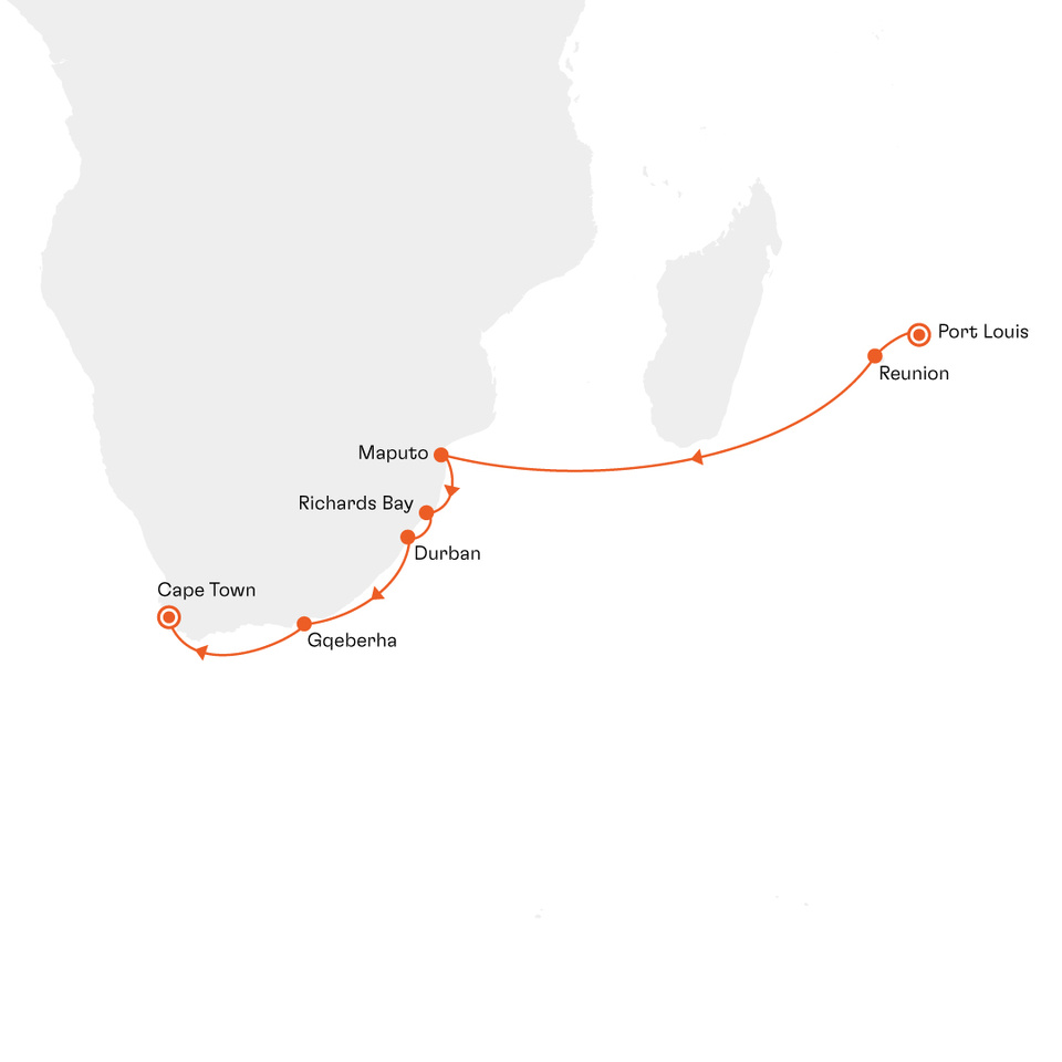 Originale Hapag-Lloyd Cruises Routenkarte EUX2760